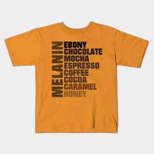 Melanin Shades of Brown Kids T-Shirt